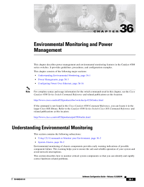 Environmental Monitoring and Power Management Cisco  Form