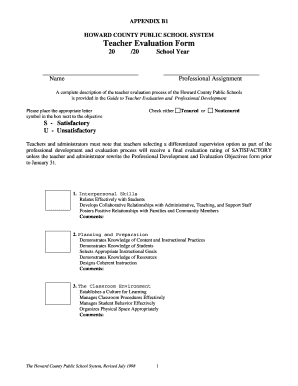  Professional Development Evaluation Form 1998-2024