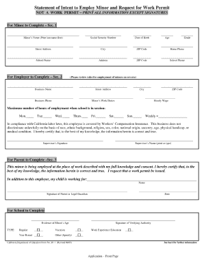 Alabama Work Permit  Form