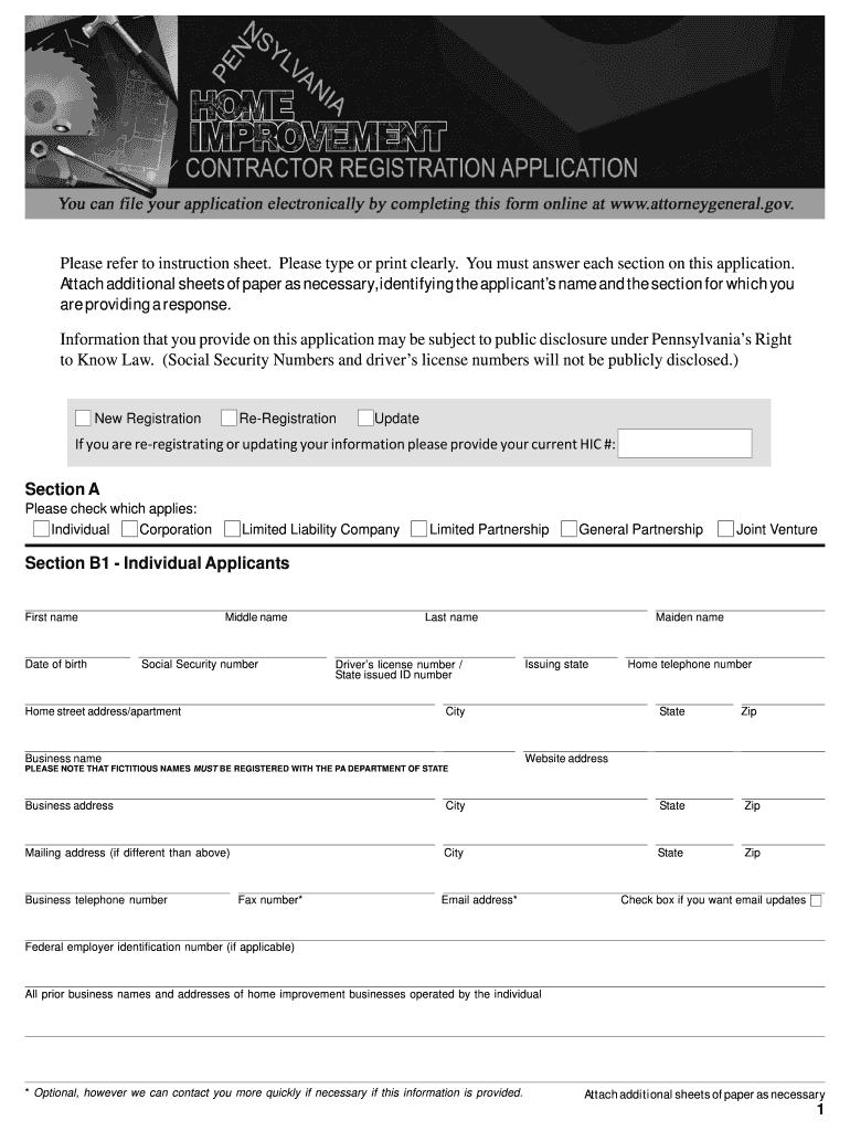 Please Refer to Instruction Sheet Please Type or Print Clearly You Must Attorneygeneral  Form