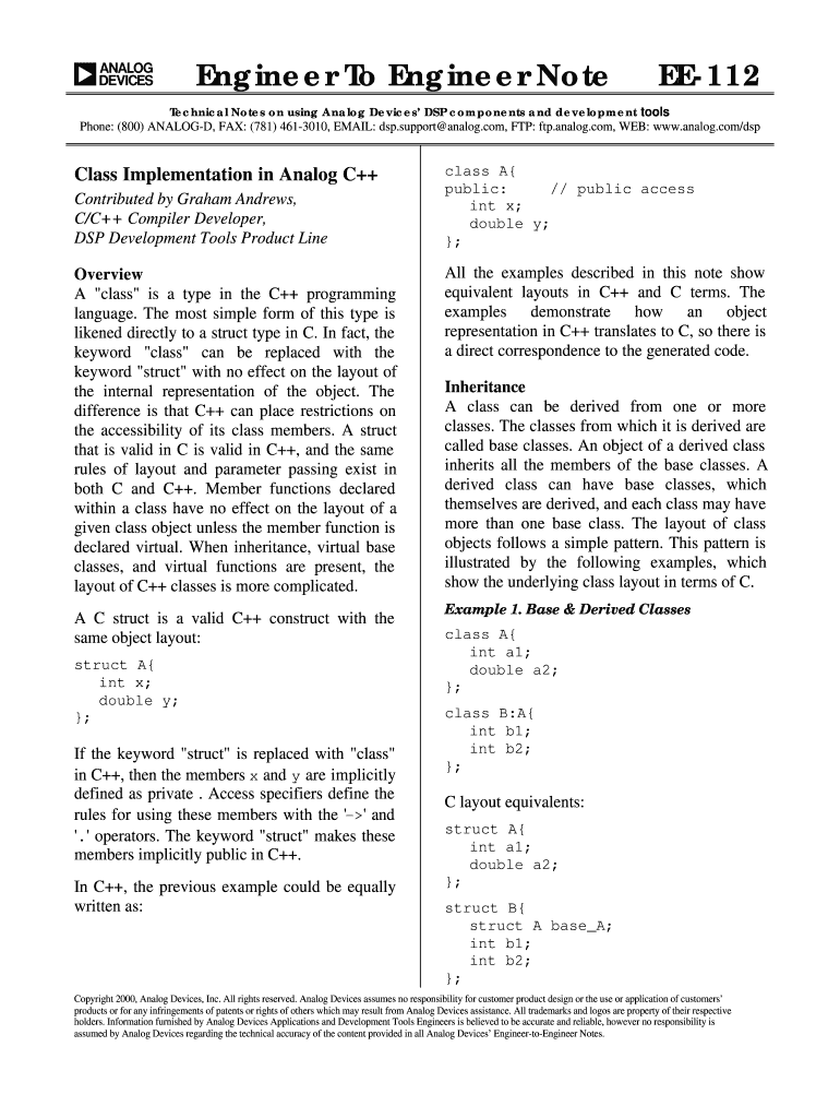 Engineer to Engineer Note EE 112 Analog Devices  Form