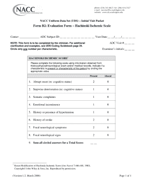 Hachinski Ischemic Score PDF  Form