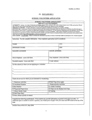 Dodea Volunteer Application  Form