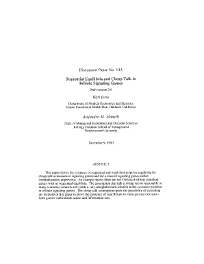 Sequential Equilibria and Cheap Talk in  Form