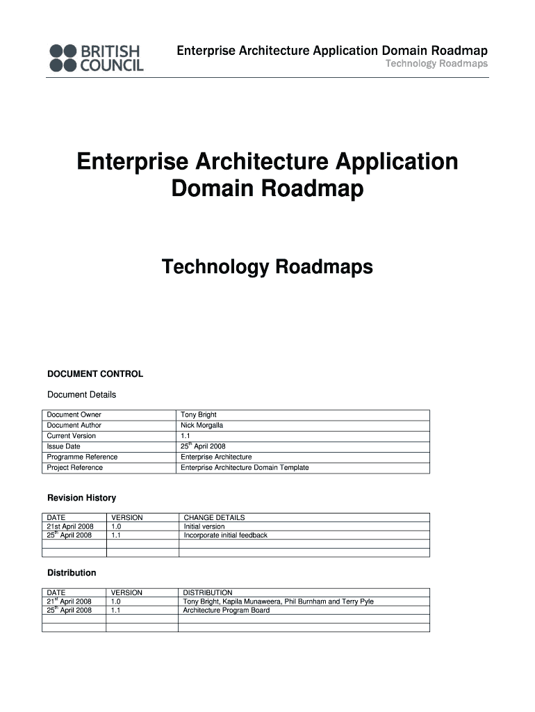 British Council Enterprise Architecture Roadmap Form