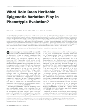 What Role Does Heritable Epigenetic Variation Play in Phenotypic  Form