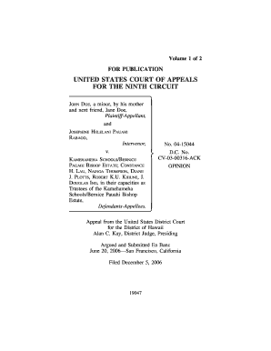 JOHN DOE, a Minor, by His Mother and Next Friend, Jane Doe, Plaintiff Appellant, and JOSEPHINE HELELANI PAUAHI RABAGO, Interveno  Form