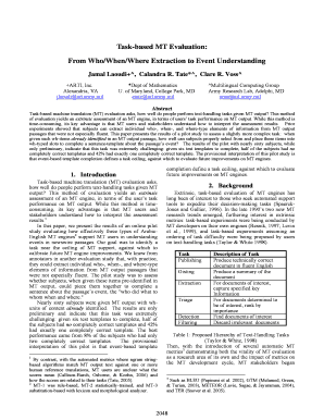 Task Based MT Evaluation LREC Conferences Lrec Conf  Form