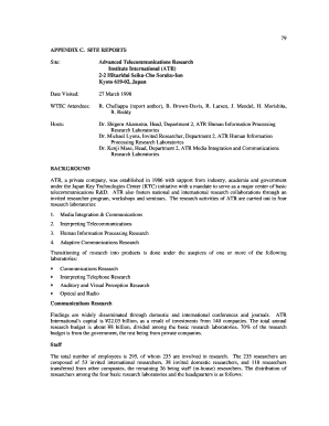 79 APPENDIX C SITE REPORTS Site Advanced Wtec  Form