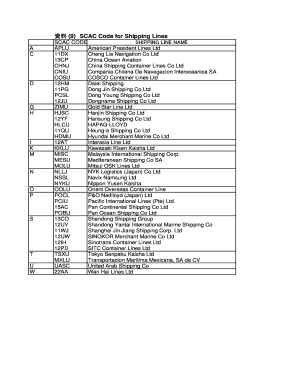 Scac Code List  Form