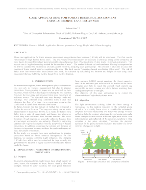 CASE APPLICATIONS for FOREST RESOURCE ISPRS Isprs  Form