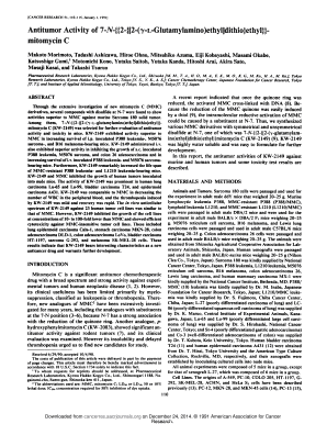 Antitumor Activity of 7 N Cancer Research Cancerres Aacrjournals  Form