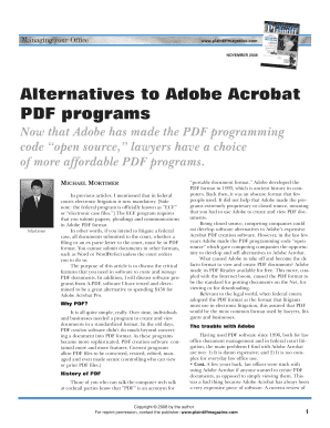 Alternatives to Adobe Acrobat PDF Programs Plaintiff Magazine  Form