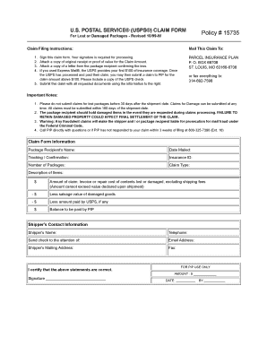 Stampscom Insurance Claim Form