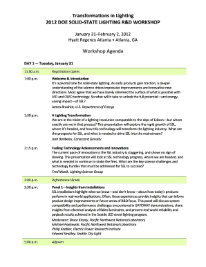 Preliminary Workshop Agenda Apps1 Eere Energy  Form