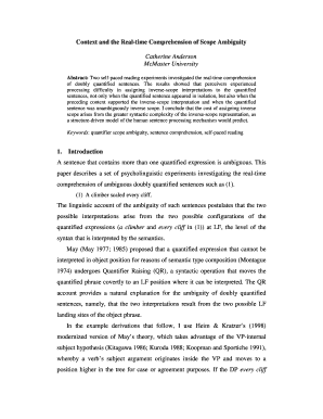 Context and the Real Time Comprehension of Scope Ambiguity Aix1 Uottawa  Form