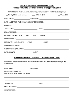 Pia Registration Form