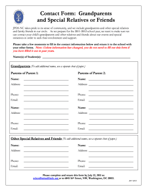 Grandparent Contact Form Jpds