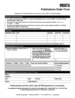 Publications Order Form ABET Abet