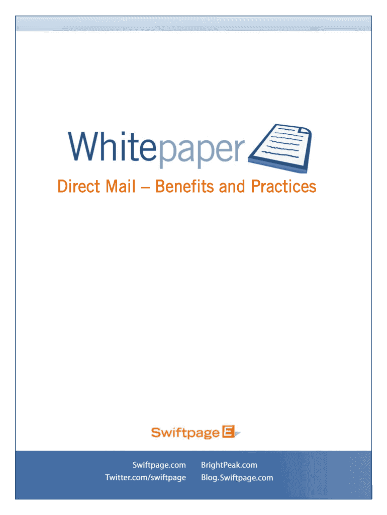 Direct Mail Benefits and Practices  Form