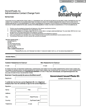 Administrative Contact Change Form Government DomainPeople