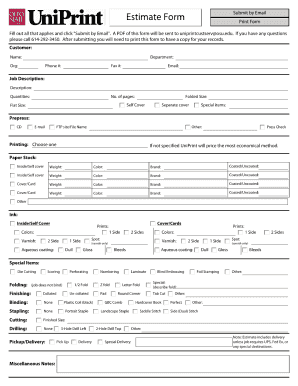 Job Estimate Forms