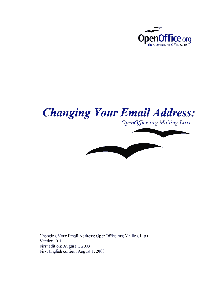Changing Your Email Address OpenOffice Org Mailing Lists Documentation Openoffice  Form