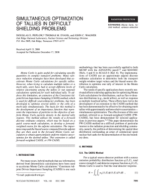 Simultaneous Optimization of Tallies in Difficult Shielding Problems Ornl  Form