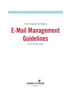E Mail Management Guidelines Library of Virginia Lva Virginia  Form