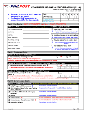 Philpost Application Form