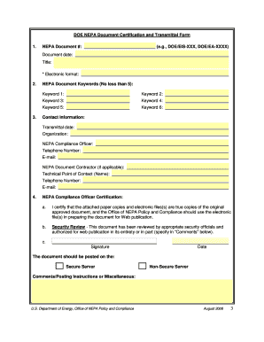 NEPA Procedures for Submitting Documents for Posting on the DOE Energy  Form