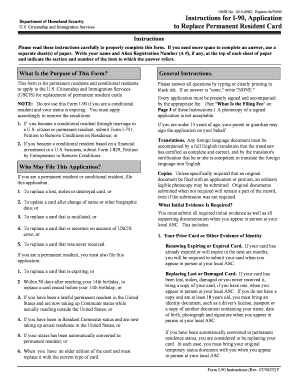 I 90 Instructions PDF  Form