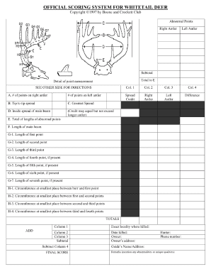 Deer Scoring Sheet Pdf Printable