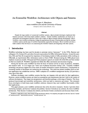 An Extensible Workflow Architecture with Objects Micro Workflow  Form