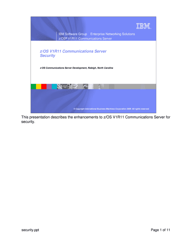 ZOS V1R11 Communications Server Security This Presentation  Form