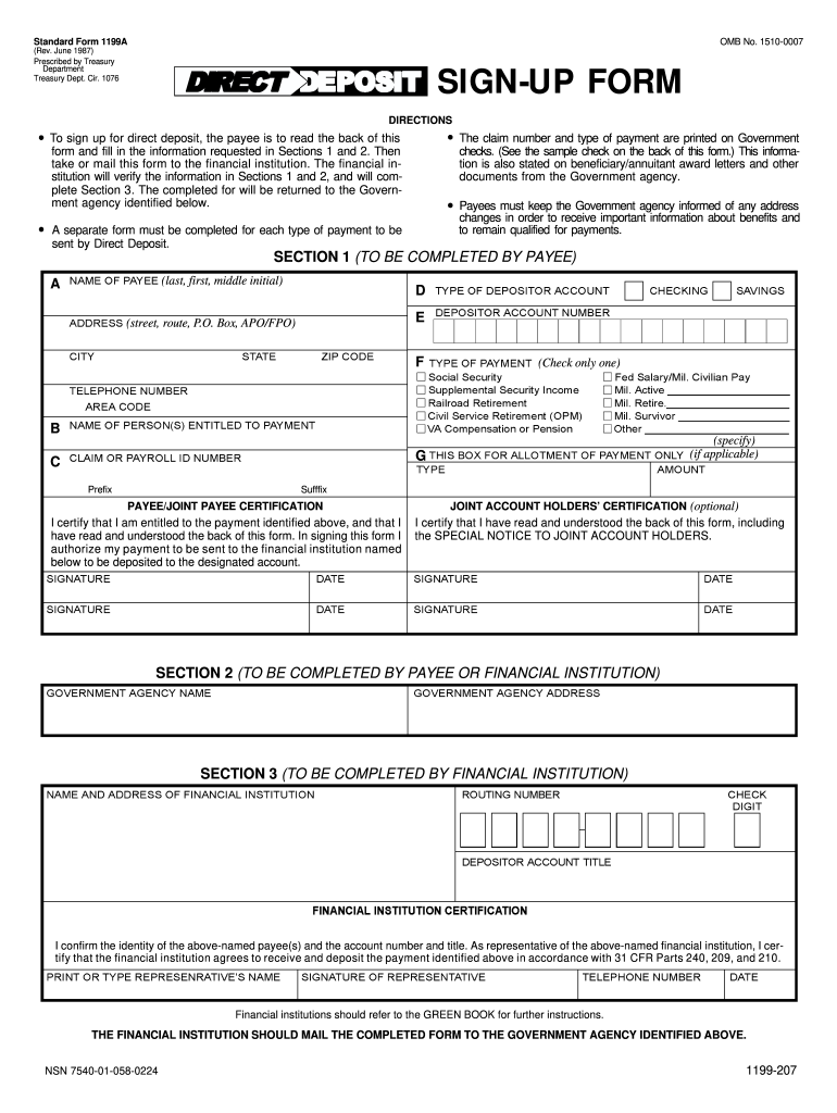  Form 1199a 1987-2024