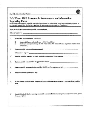 Doj Form 100b