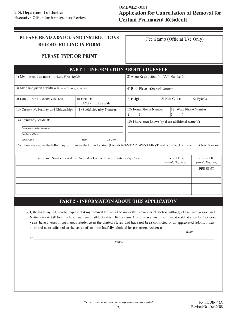 Eoir 42a  Form