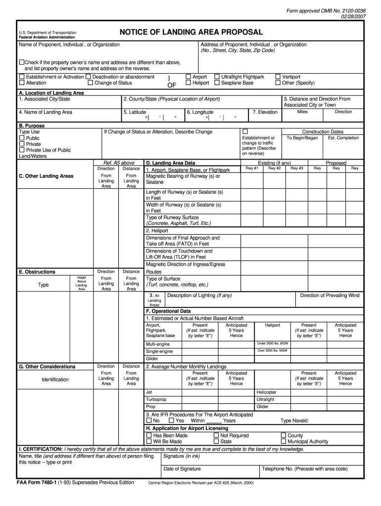  Faa Form 7480 2020-2024