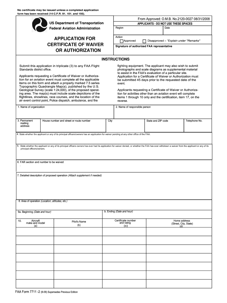  Faa Form 7711 2 2008-2024