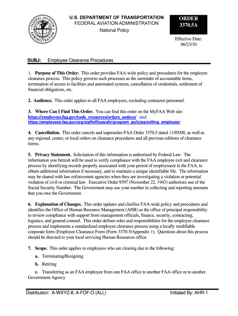  Faa 3370 5 Form 2010-2024