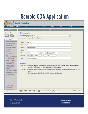 Coa Sample Forms