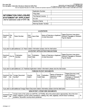  Uspto Ids Fillable Form 2012