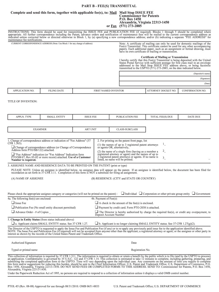  Ptol 85b Form 2018