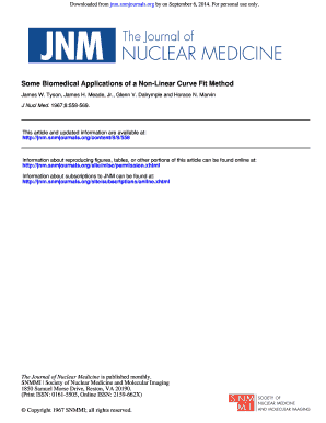 Some Biomedical Applications of a Non Linear Curve Fit Method&#039; Jnm Snmjournals  Form