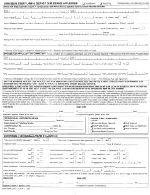 Care Credit Application  Form