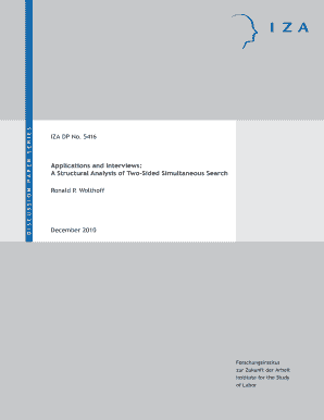 Applications and Interviews a Structural Analysis of Index of IZA Ftp Iza  Form