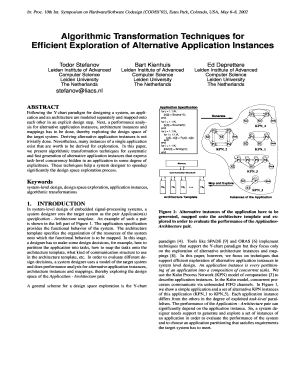 Algorithmic Transformation Techniques for Efficient Exploration of Ptolemy Eecs Berkeley