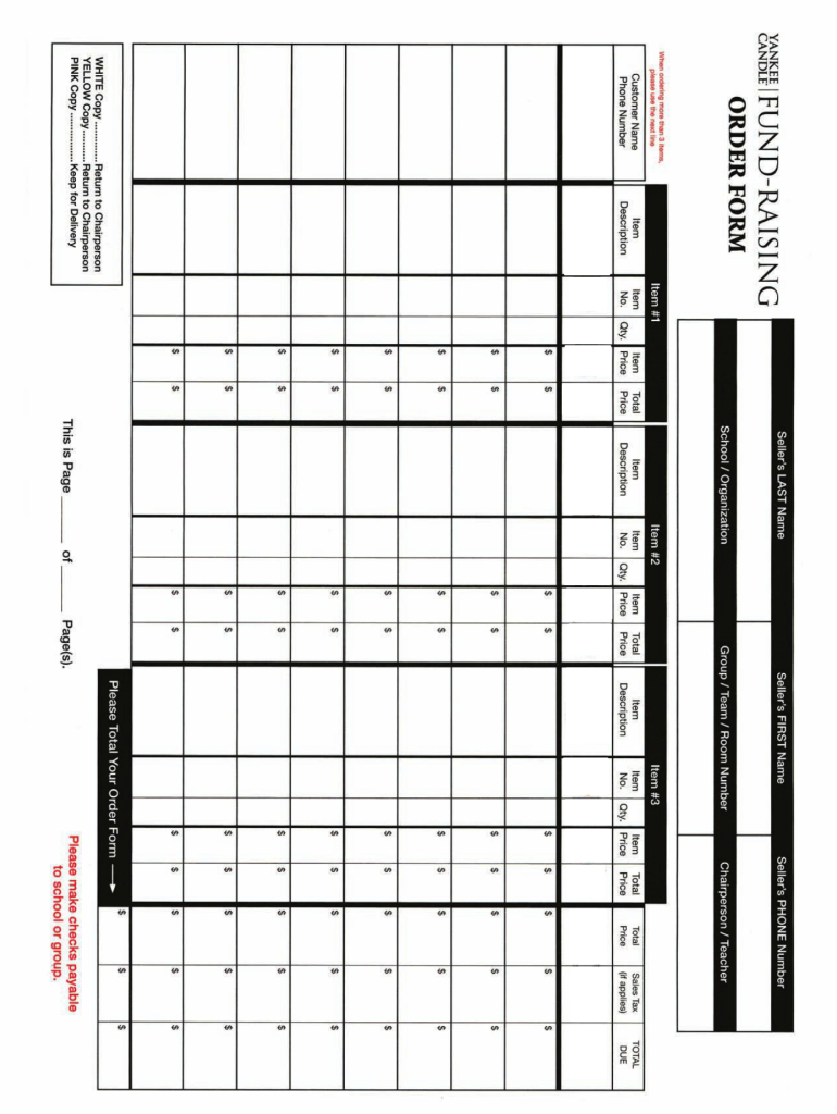 Candle Order Form