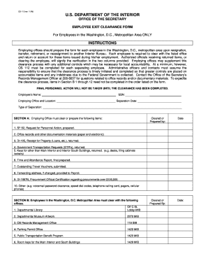 Clearance Sheet  Form